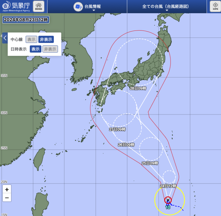 台風10号さんさん進路図