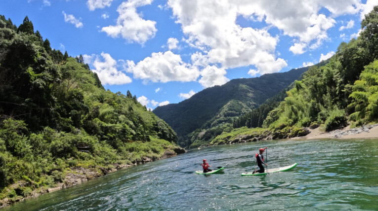 高知 吉野川 アクティビティ SUP パックラフト ツーリング　川下り