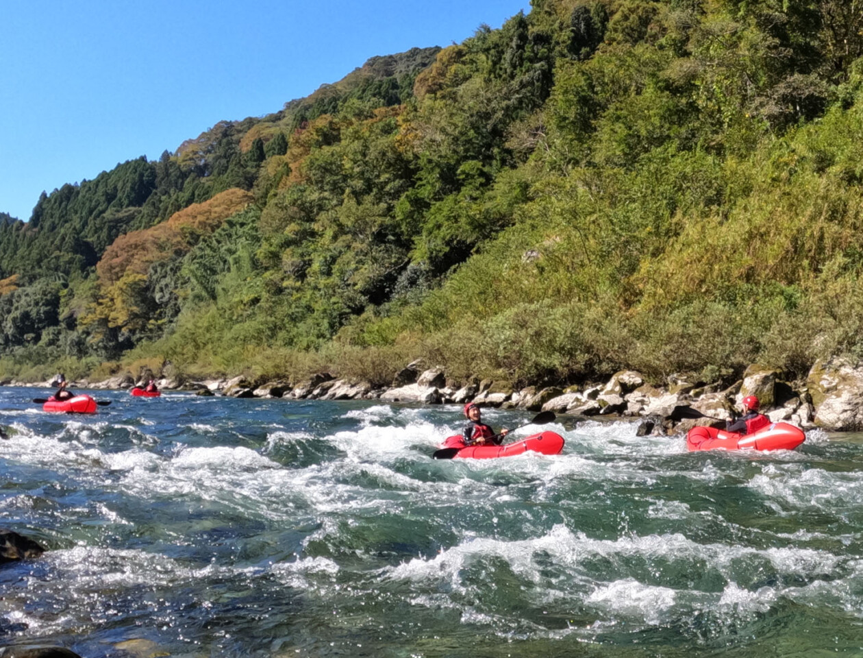 高知 アクティビティ SUP パックラフトツーリング　川下り