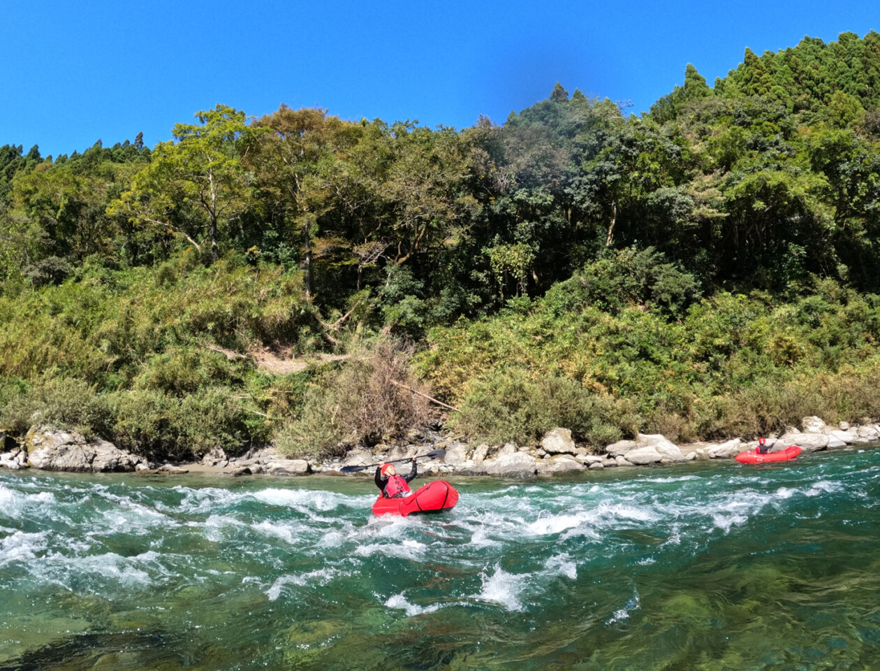高知 吉野川 アクティビティ SUP パックラフト ツーリング　川下り