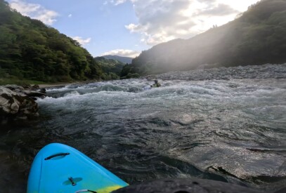 吉野川でカヤック