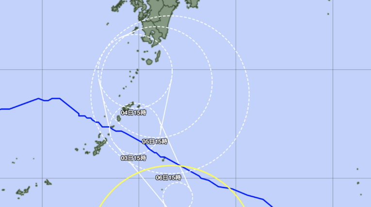 台風第24号(クロヴァン)の進路